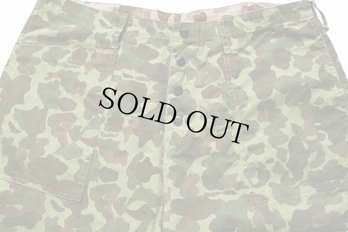 画像4: 復刻 USMC P-1942 ダックハンターカモ リバーシブル 片ポケ HBT ヘリンボーンツイル パンツ 38 (4)