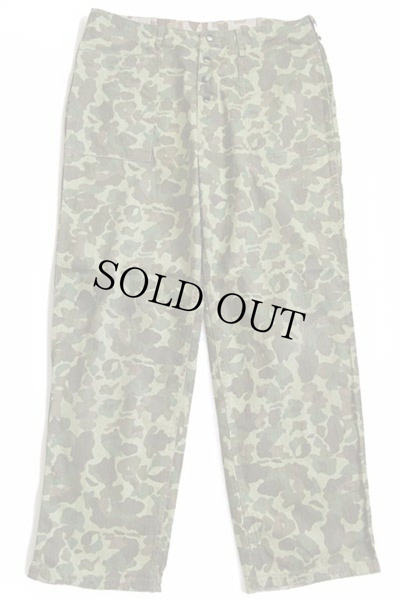 画像2: 復刻 USMC P-1942 ダックハンターカモ リバーシブル 片ポケ HBT ヘリンボーンツイル パンツ 38 (2)