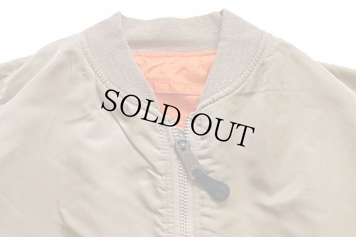 画像3: 90s USA製 ALPHAアルファ MA-1 フライトジャケット ゴールド L (3)