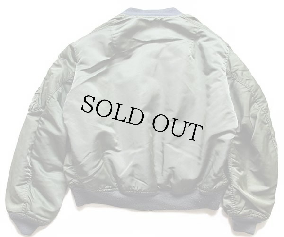 画像2: 90s WINFIELD INTERNATIONAL MA-1 フライトジャケット グリーン L (2)