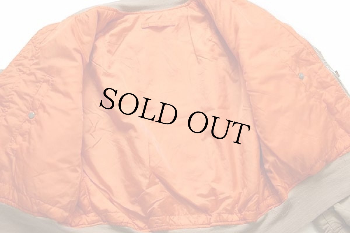 画像5: 90s USA製 ALPHAアルファ MA-1 フライトジャケット ゴールド L (5)