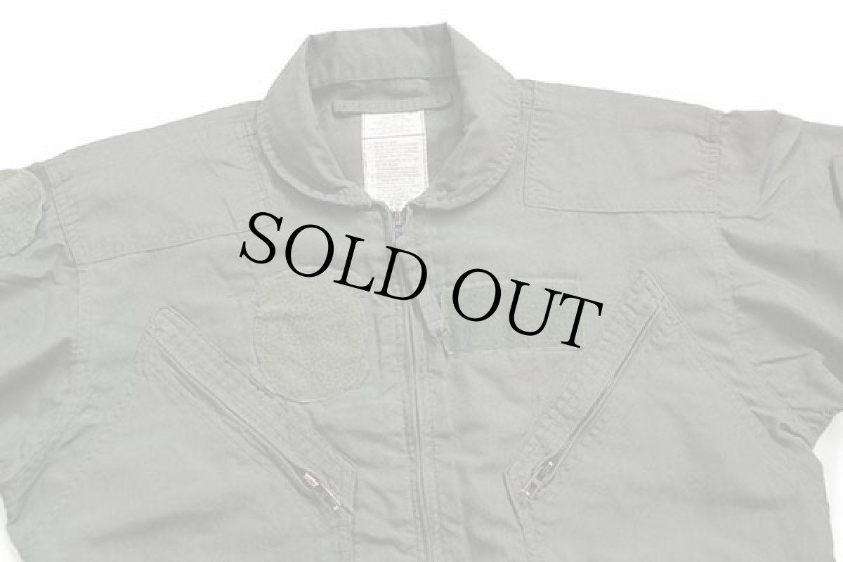 画像4: 90s 米軍 CWU-27/P カバーオール アラミド フライトスーツ セージグリーン 44R★つなぎ (4)