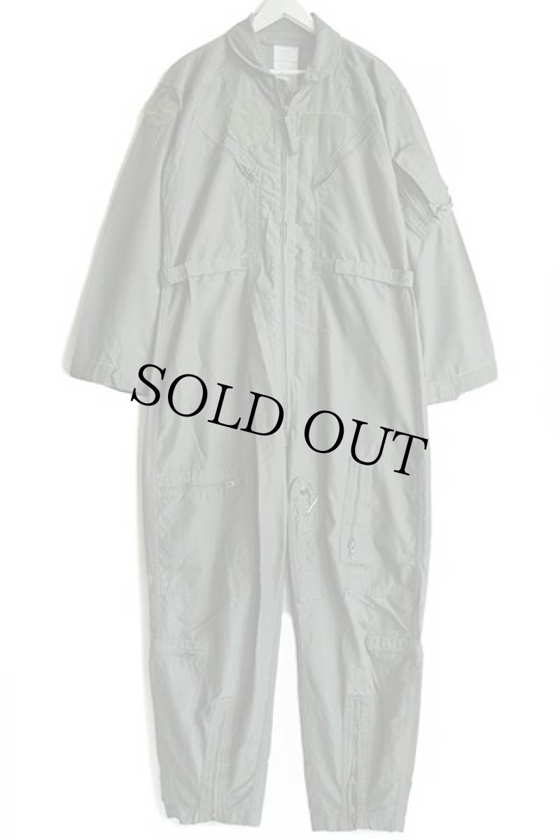 画像2: 90s 米軍 CWU-27/P カバーオール アラミド フライトスーツ セージグリーン 44R★つなぎ (2)