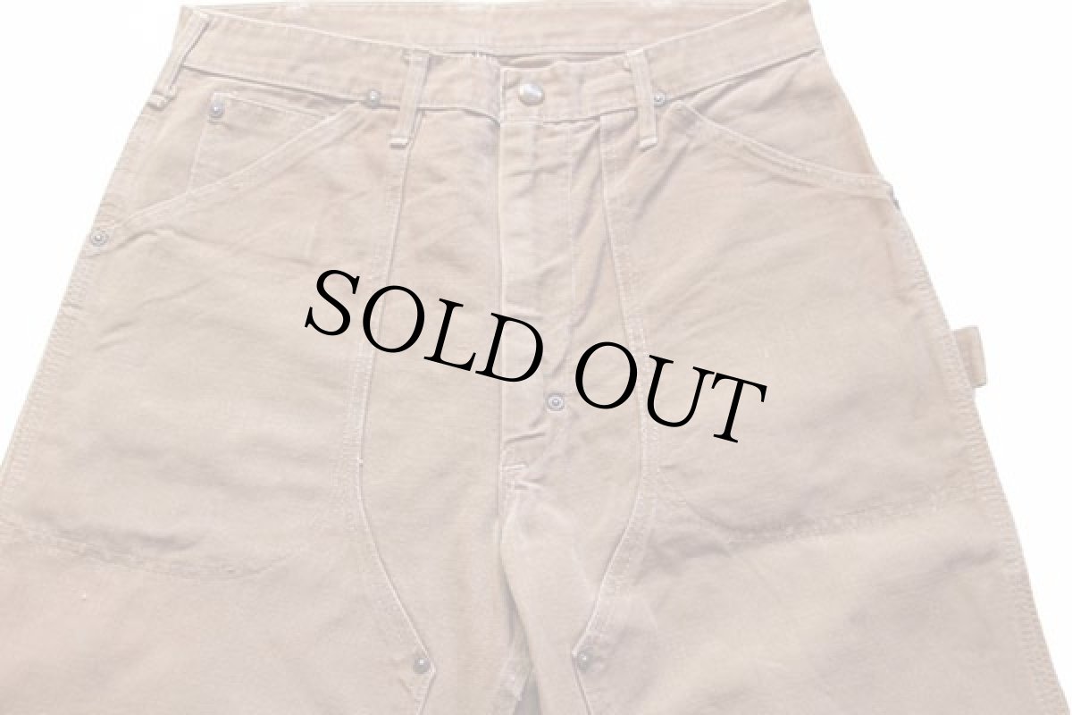 画像4: 70s carharttカーハート ダック地 ダブルニー ペインターパンツ 茶 w32 (4)