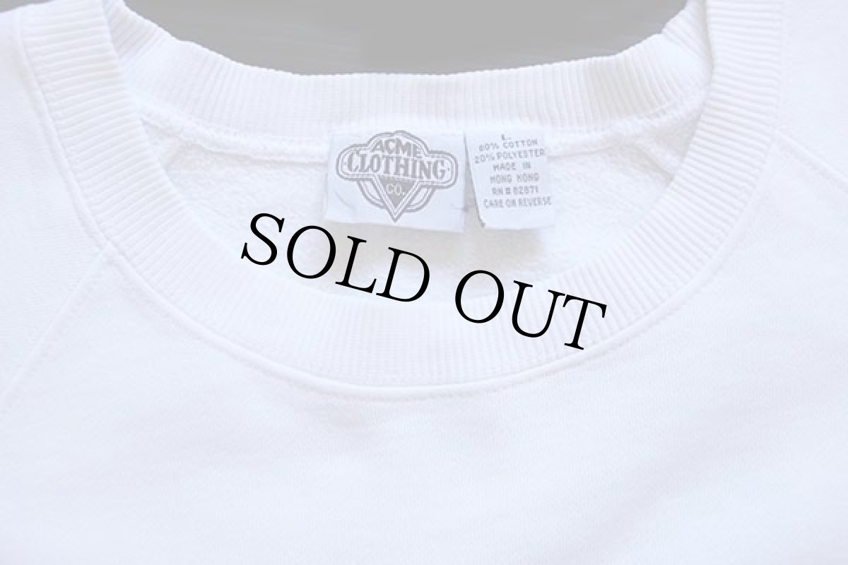 画像3: 90s ACME CLOTHING LOONEY TUNES That's all folks! 刺繍 スウェット 白 L (3)