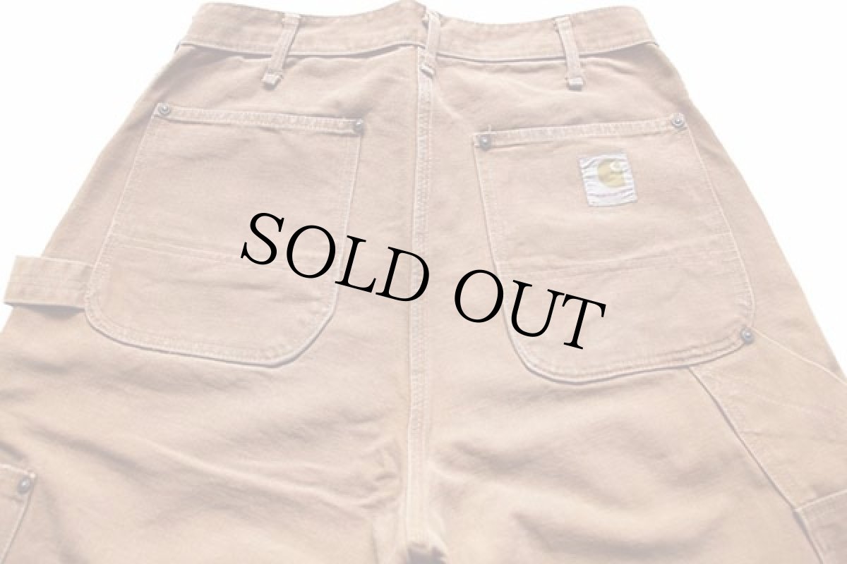 画像5: 70s carharttカーハート ダック地 ダブルニー ペインターパンツ 茶 w32 (5)