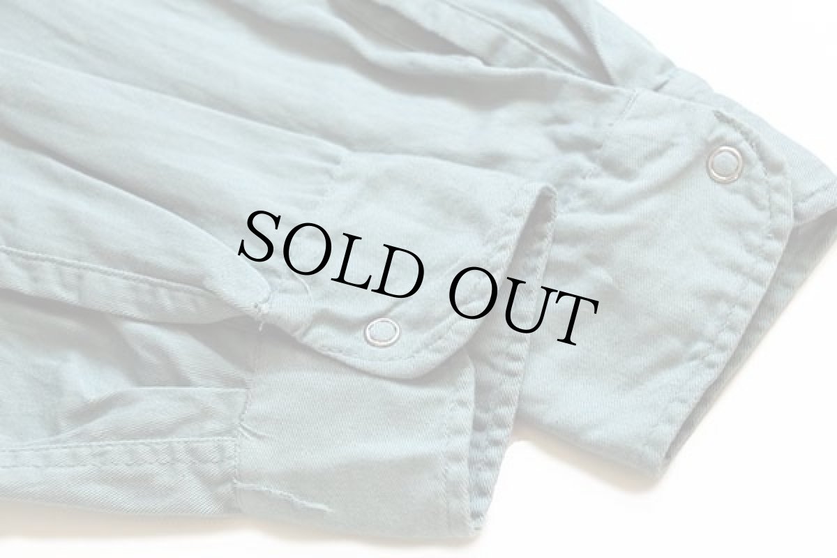 画像5: 60s CoverAll コットンツイル ワークシャツ 薄緑 S (5)