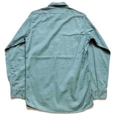 画像2: 60s CoverAll コットンツイル ワークシャツ 薄緑 S (2)