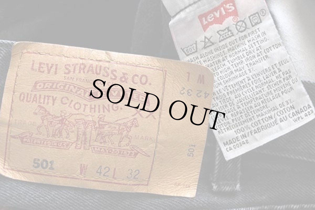 画像6: 90s カナダ製 Levi'sリーバイス 501 ブラック デニムパンツ w42 L32★ユーロ (6)