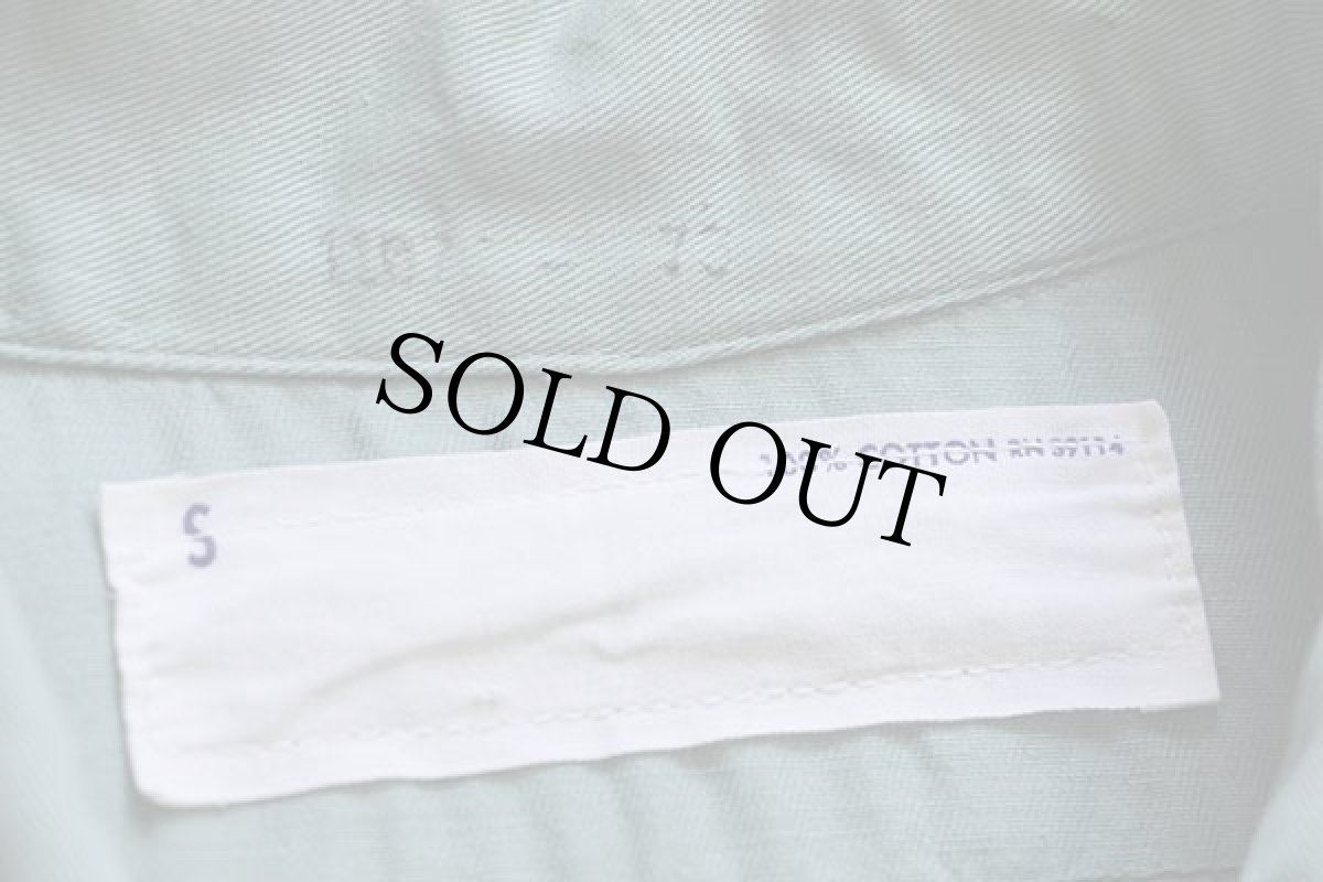 画像4: 60s CoverAll コットンツイル ワークシャツ 薄緑 S (4)