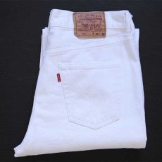 画像1: 80s USA製 Levi'sリーバイス 501 ホワイト デニムパンツ w33 L32 (1)