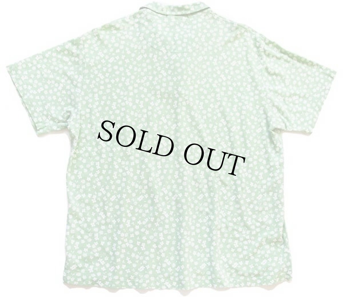 画像2: ポロ ラルフローレン 小花柄 総柄 コットン 鹿の子 ポロシャツ 黄緑 XL (2)