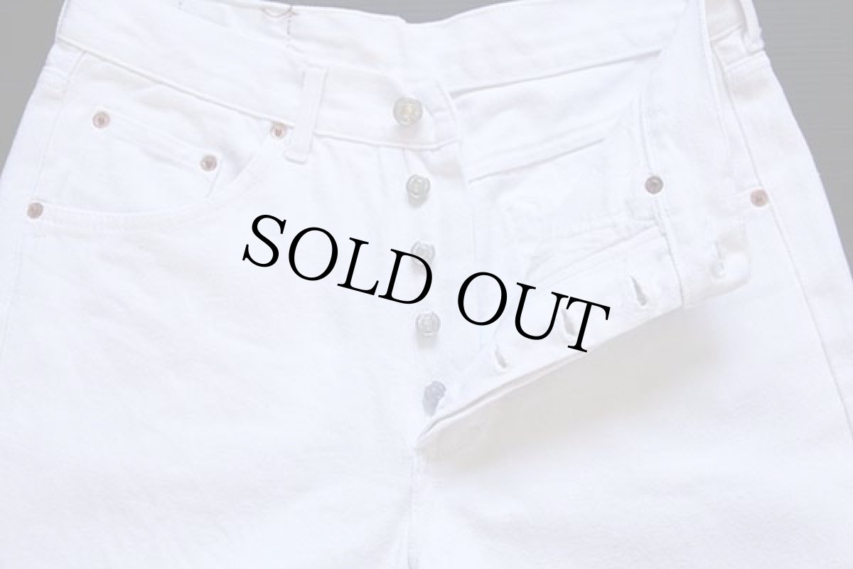 画像4: 80s USA製 Levi'sリーバイス 501 ホワイト デニムパンツ w33 L32 (4)