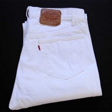 画像1: 80s USA製 Levi'sリーバイス 501 ホワイト デニムパンツ w36 L30 (1)