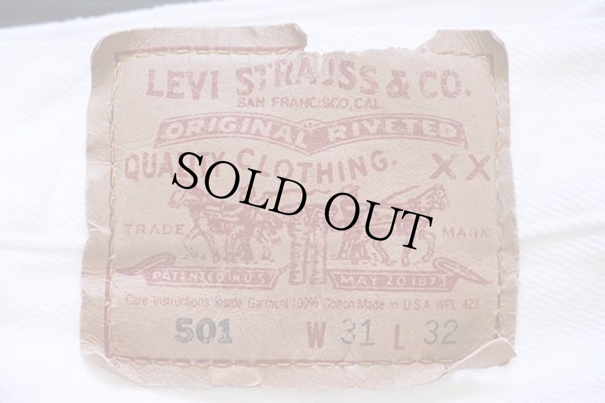 画像6: 90s USA製 Levi'sリーバイス 501 ホワイト デニムパンツ w31 L32 (6)