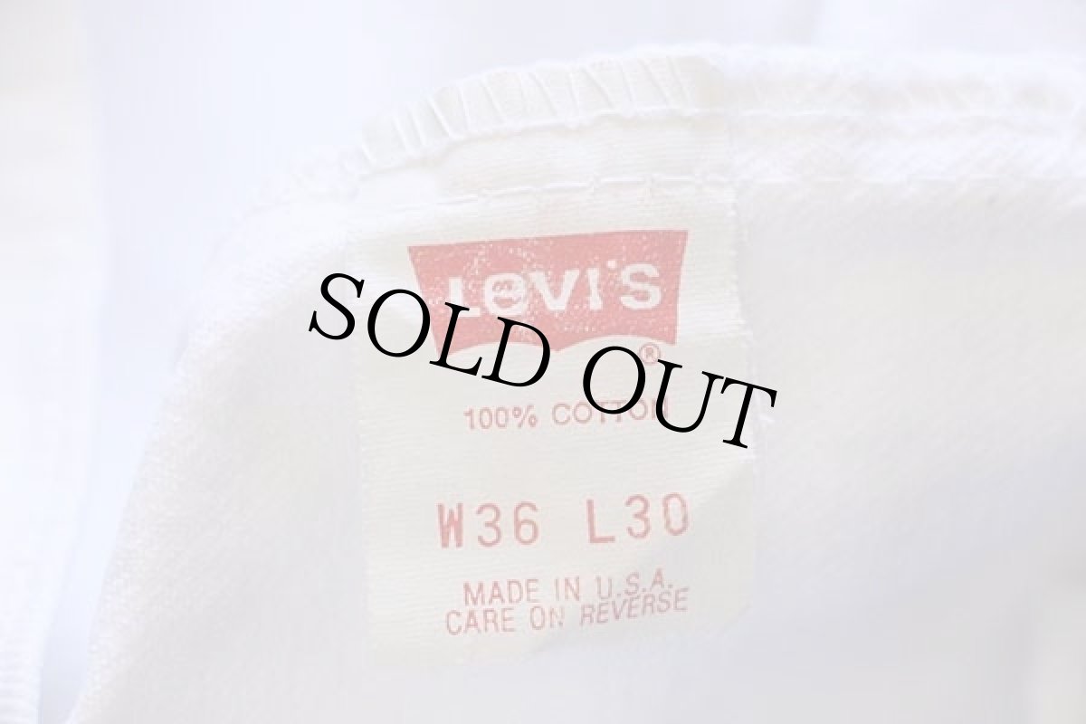 画像7: 80s USA製 Levi'sリーバイス 505 ホワイト デニムパンツ w36 L30 (7)