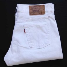 画像1: 90s USA製 Levi'sリーバイス 501 ホワイト デニムパンツ w38 (1)