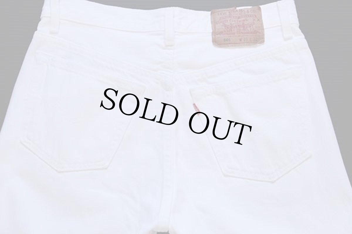 画像5: 90s USA製 Levi'sリーバイス 501 ホワイト デニムパンツ w31 L32 (5)