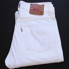 画像1: 90s USA製 Levi'sリーバイス 501 ホワイト デニムパンツ w31 L32 (1)