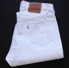 画像1: 80s USA製 Levi'sリーバイス 501 ホワイト デニムパンツ w36 L34 (1)