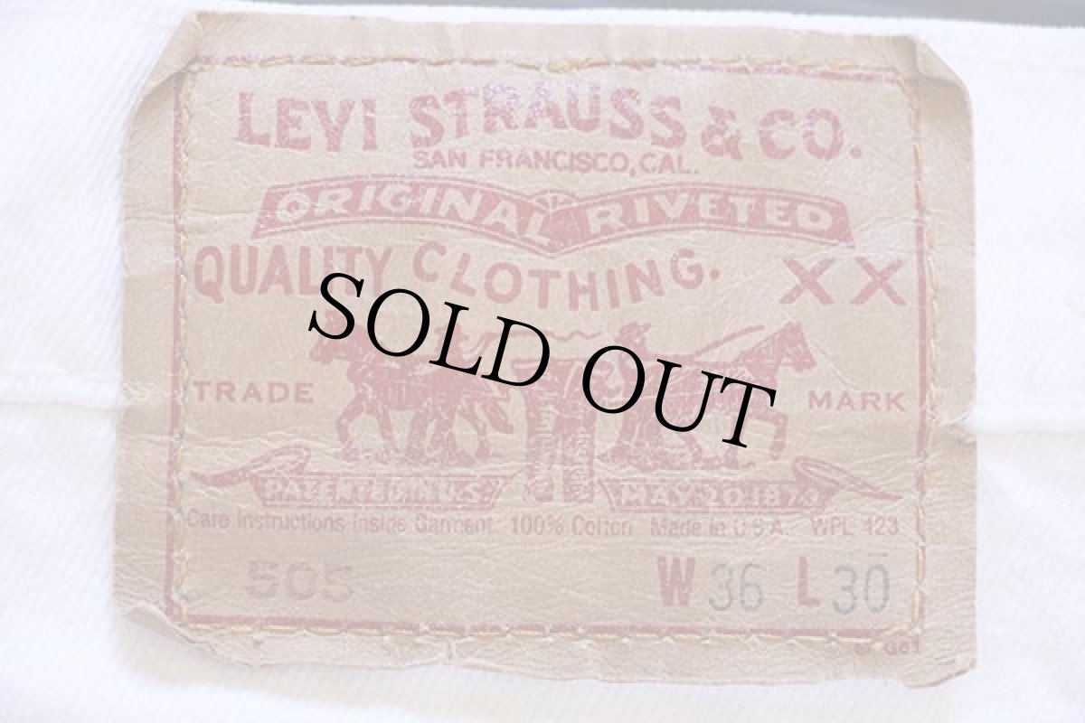 画像6: 80s USA製 Levi'sリーバイス 505 ホワイト デニムパンツ w36 L30 (6)