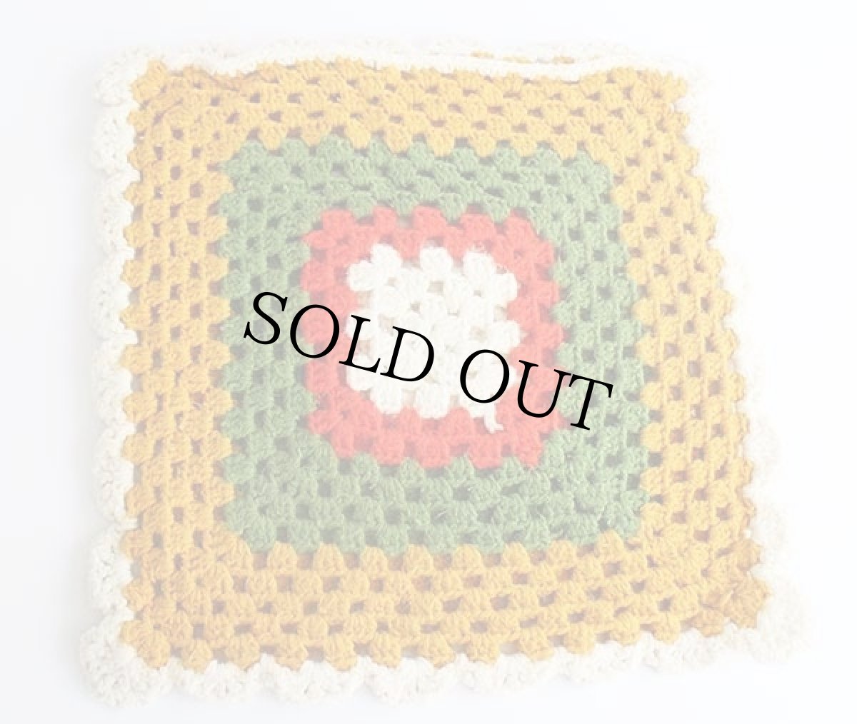 画像2: スクエア モチーフ ニット グラニー クッションカバー★カギ編み (2)