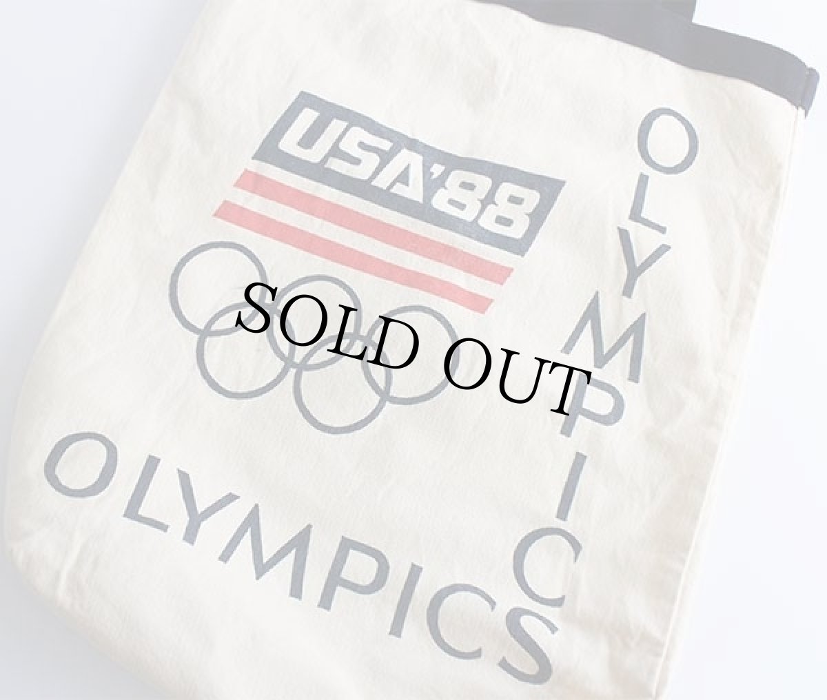 画像3: 80s USA'88 OLYMPICS オリンピック 染み込みプリント キャンバス バッグ 生成り (3)