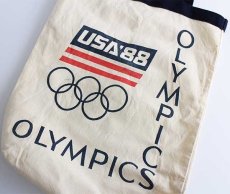 画像3: 80s USA'88 OLYMPICS オリンピック 染み込みプリント キャンバス バッグ 生成り (3)