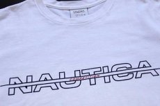 画像3: 90s USA製 NAUTICAノーティカ COMPETITION ロゴ コットン 長袖Tシャツ 白 M (3)