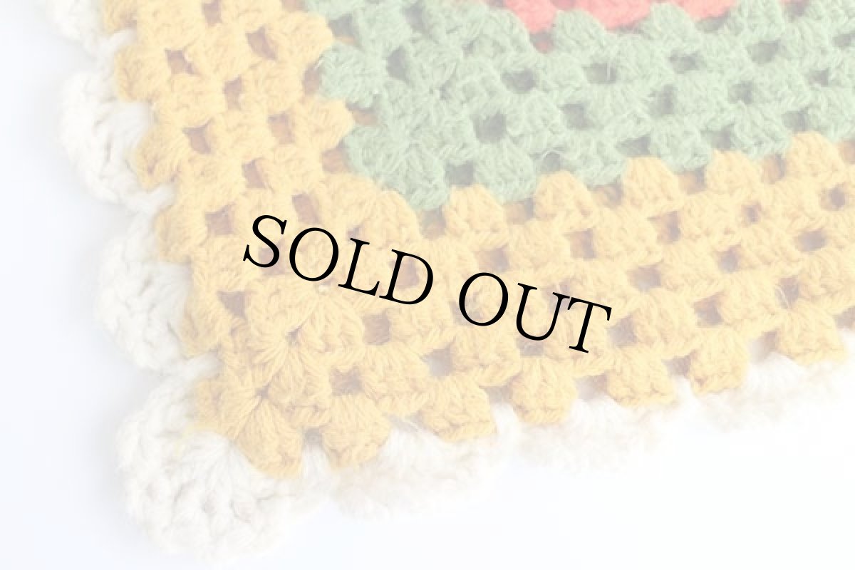 画像4: スクエア モチーフ ニット グラニー クッションカバー★カギ編み (4)