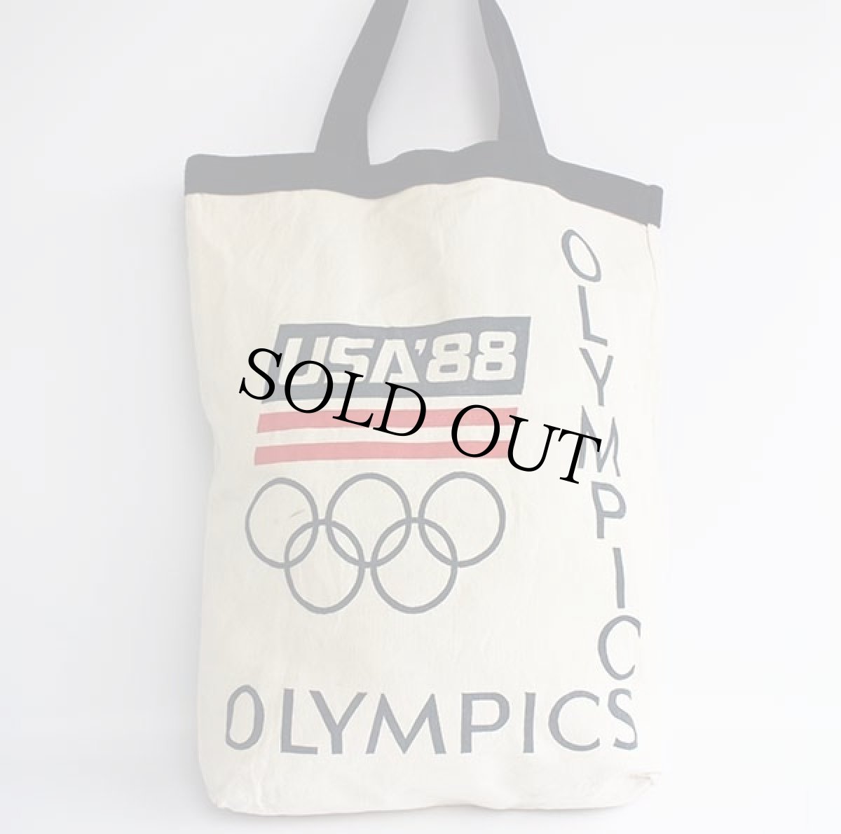 画像1: 80s USA'88 OLYMPICS オリンピック 染み込みプリント キャンバス バッグ 生成り (1)
