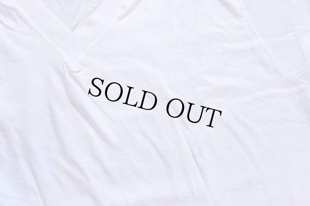 画像5: デッドストック★90s Hanes 無地 Vネック コットンTシャツ 白 L (5)