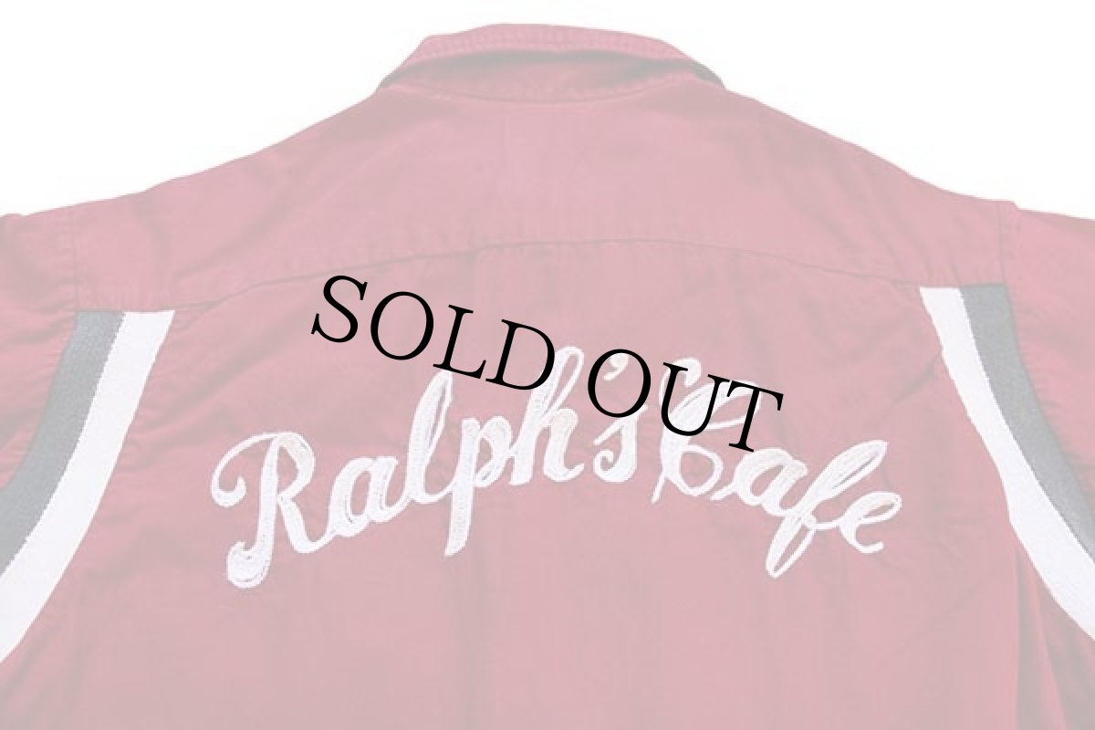 画像3: 60s USA製 Hiltonヒルトン Ralph's Cafe チェーン刺繍 コットン ボウリングシャツ バーガンディ M (3)