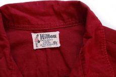 画像4: 60s USA製 Hiltonヒルトン Ralph's Cafe チェーン刺繍 コットン ボウリングシャツ バーガンディ M (4)