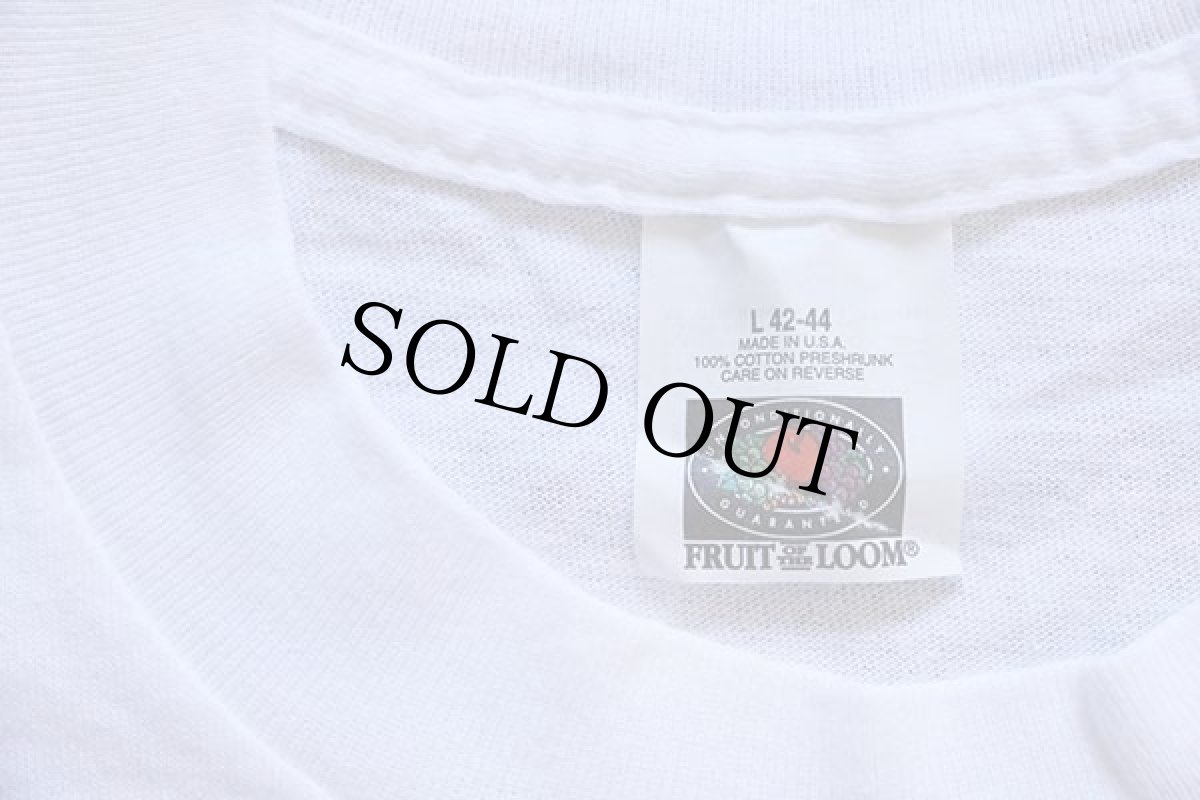 画像4: デッドストック★90s USA製 FRUIT OF THE LOOM 無地 コットン ポケットTシャツ 白 L (4)