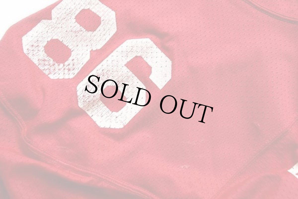 画像5: 80s USA製 Championチャンピオン STILLWATER 86 ナンバリング ナイロン メッシュ ゲームシャツ 赤 XL (5)