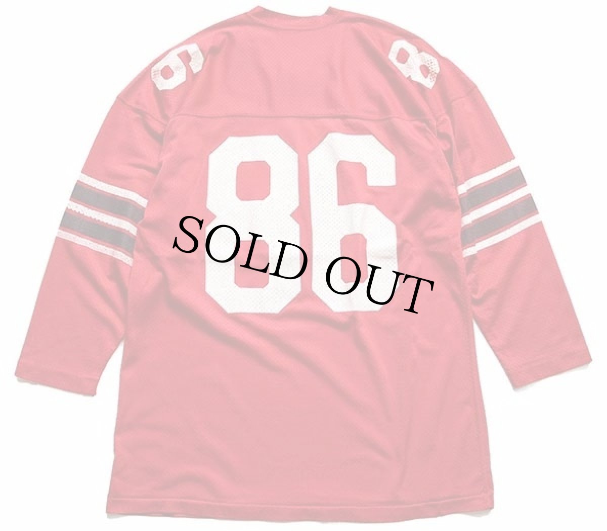 画像2: 80s USA製 Championチャンピオン STILLWATER 86 ナンバリング ナイロン メッシュ ゲームシャツ 赤 XL (2)