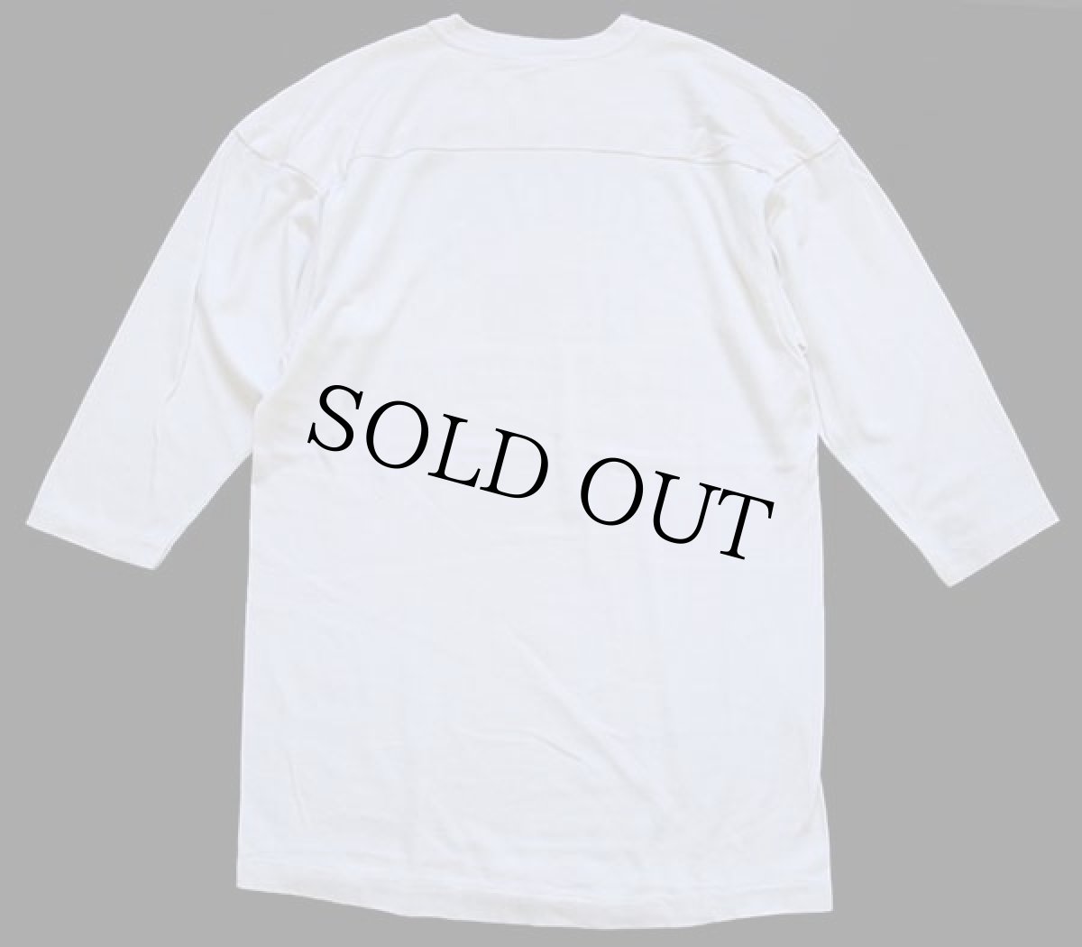 画像2: 70s USA製 Championチャンピオン GUSTIES 三段中抜き 染み込みプリント フットボールTシャツ 生成り L (2)