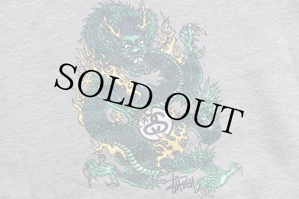 90s USA製 STUSSYステューシー ドラゴン 両面プリント スウェット