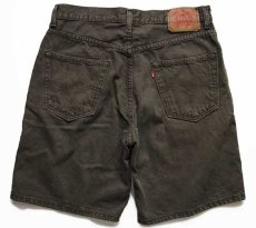 画像2: 00s Levi'sリーバイス 550 カラーデニム ショートパンツ 後染め オリーブ w33★71 ショーツ (2)