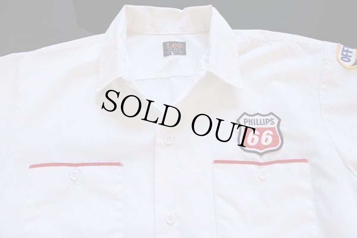 画像3: 70s Leeリー PHILLIPS 66 パッチ付き 半袖 ワークシャツ 白 15 (3)