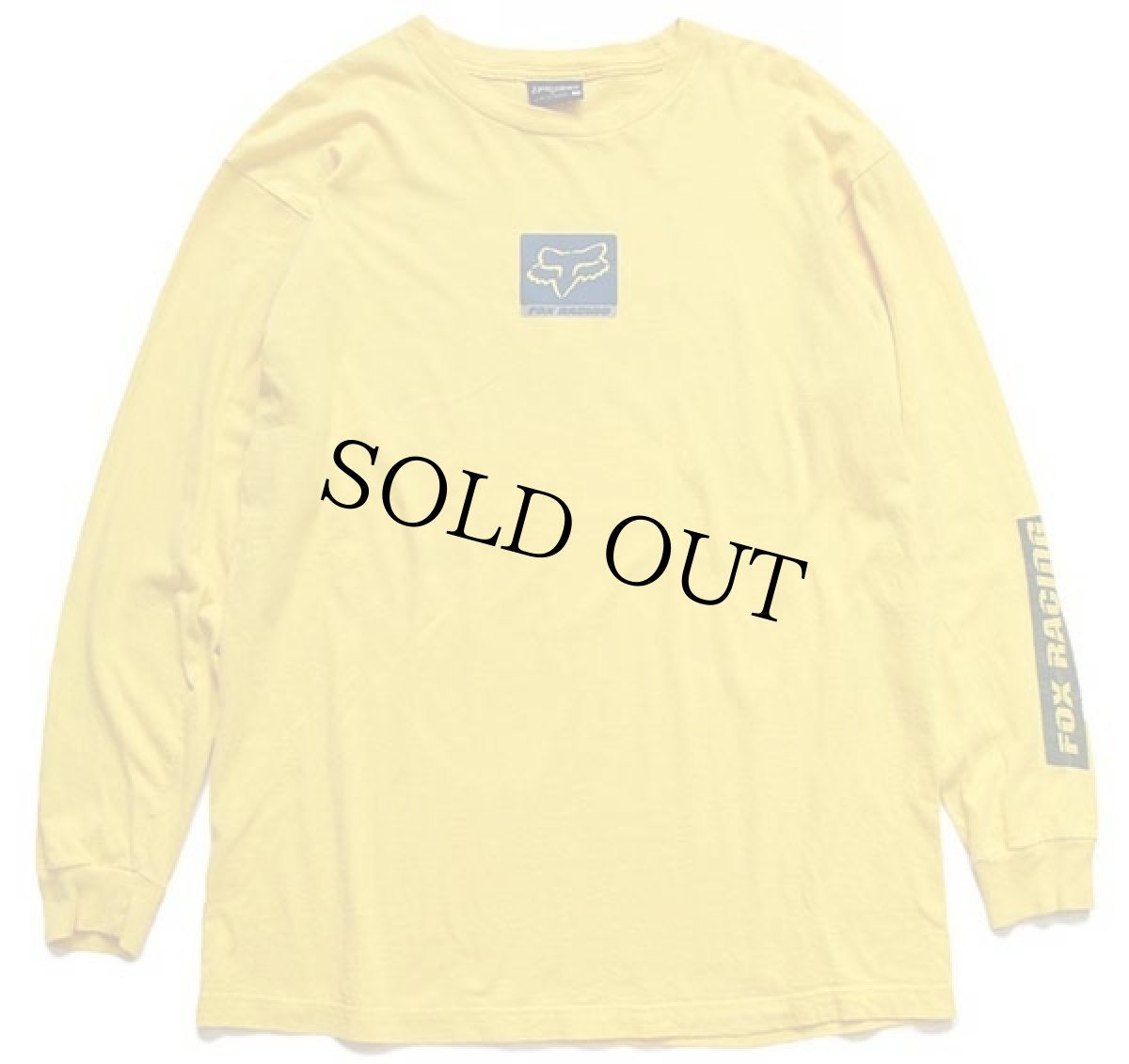 画像2: 00s メキシコ製 FOX RACING 両面プリント コットン 長袖Tシャツ 黄 L (2)