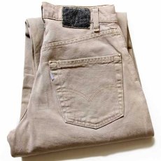 画像1: 90s USA製 Levi'sリーバイス silverTabシルバータブ BAGGY カラーデニムパンツ 後染め グレーベージュ w29 L30 (1)