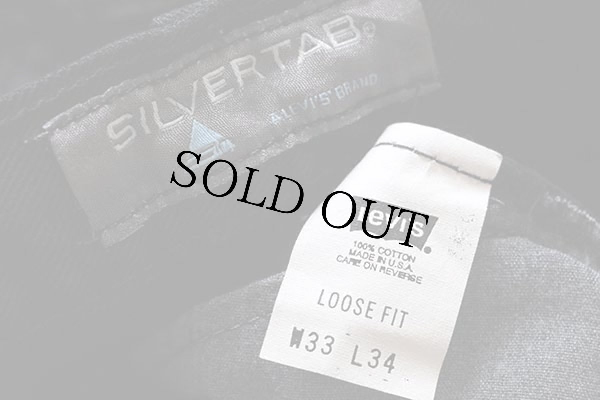 画像5: 00s USA製 Levi'sリーバイス SILVERTABシルバータブ LOOSE FIT ブラック デニムパンツ w33 L34 (5)