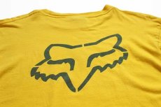 画像4: 00s メキシコ製 FOX RACING 両面プリント コットン 長袖Tシャツ 黄 L (4)