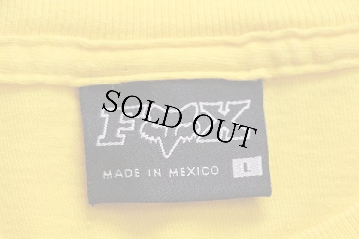 画像5: 00s メキシコ製 FOX RACING 両面プリント コットン 長袖Tシャツ 黄 L (5)