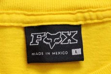 画像5: 00s メキシコ製 FOX RACING 両面プリント コットン 長袖Tシャツ 黄 L (5)