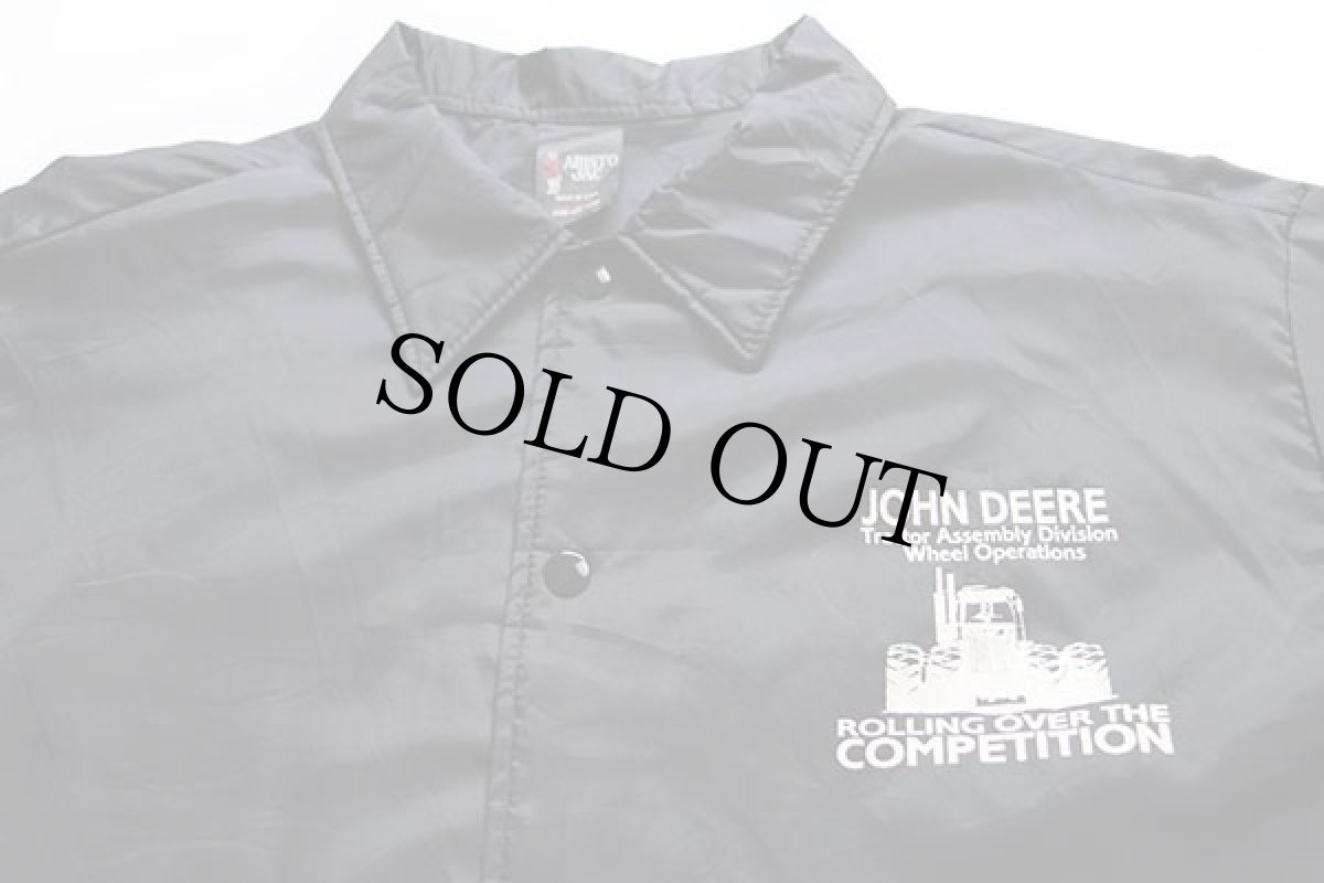 画像3: 80s USA製 ARISTO JAC JOHN DEERE トラクター ナイロン コーチジャケット 黒 XL (3)