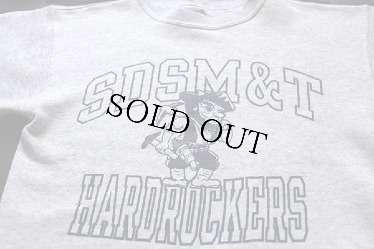 画像3: 90s USA製 Championチャンピオン SDSM&T HARDROCKERS スウェット 杢グレー キッズL (3)