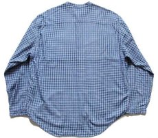 画像2: 90s GAPギャップ チェック バンドカラー コットン ライトネルシャツ XL (2)